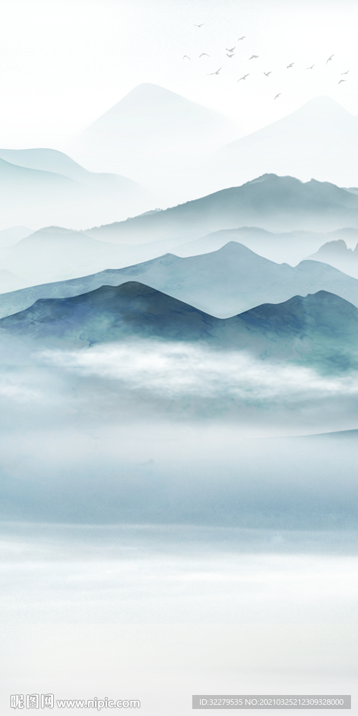 意境中式新玄关画分层画