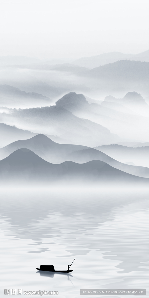 人气意境新画玄关 文件分层画