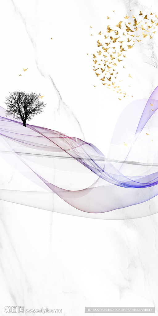 高档 意境新画玄关 文件分层画