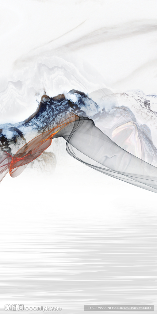 高档 山水玄关新画 文件分层画