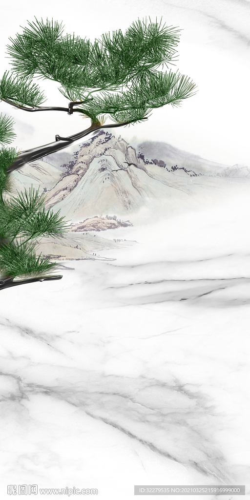 现代 山水玄关新画 文件分层画