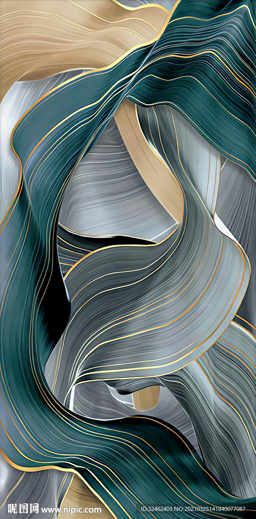 轻奢立体抽象线条装饰画