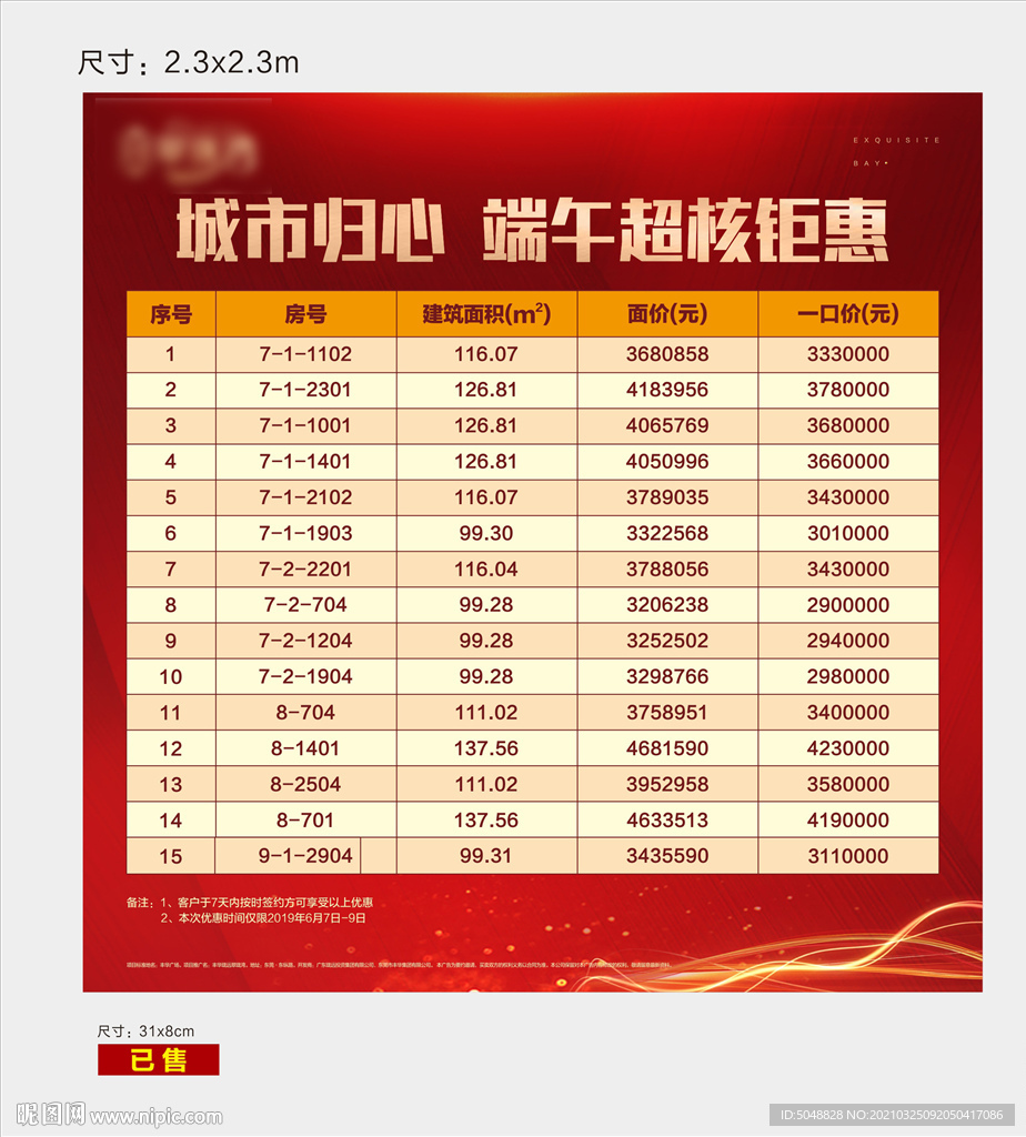 0605特惠单位价格表