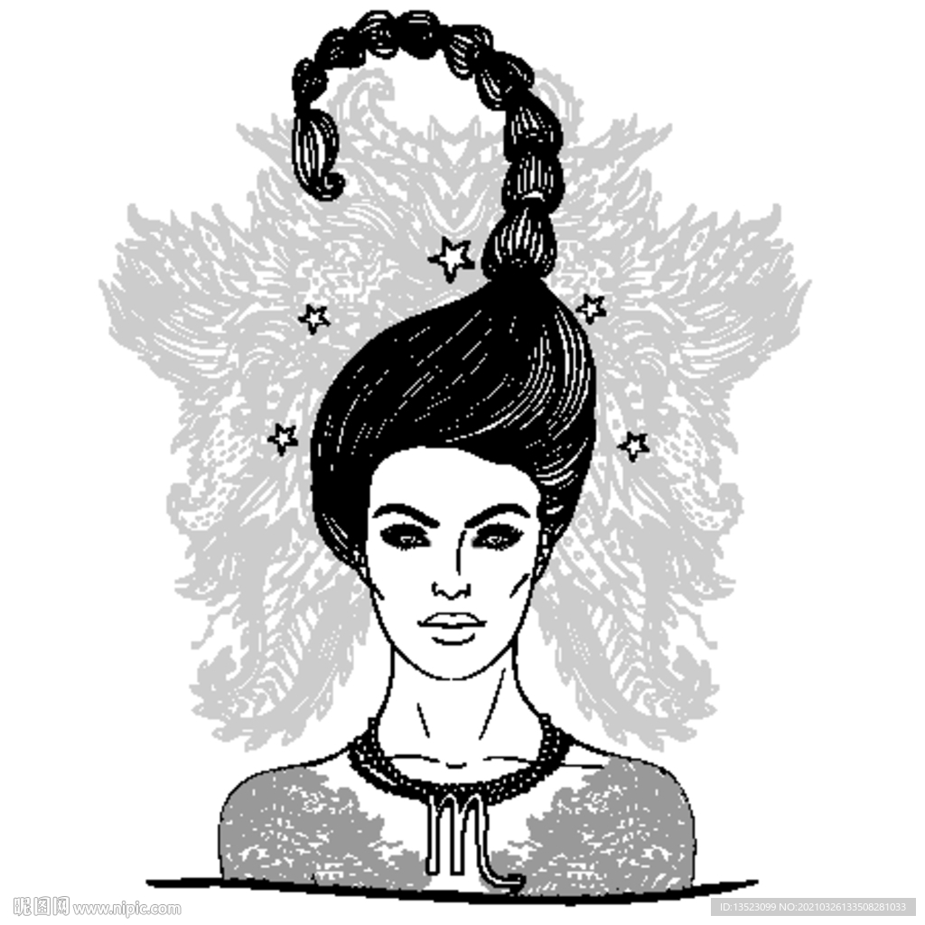 星座线描 手绘人物