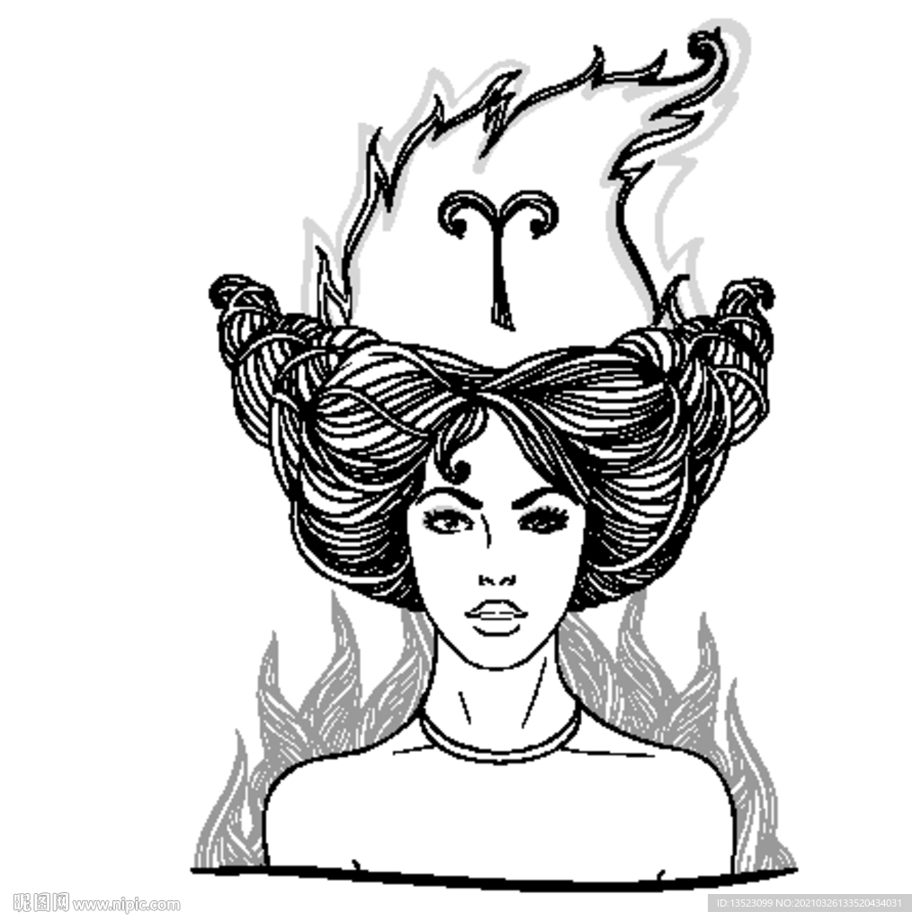 星座线描 手绘人物