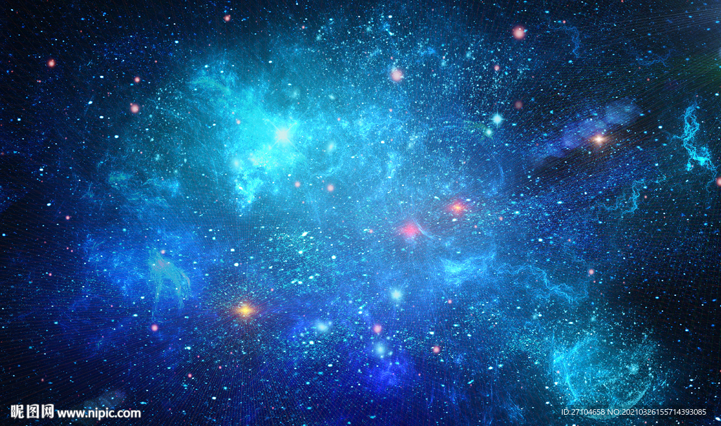 蓝色宇宙星空背景墙