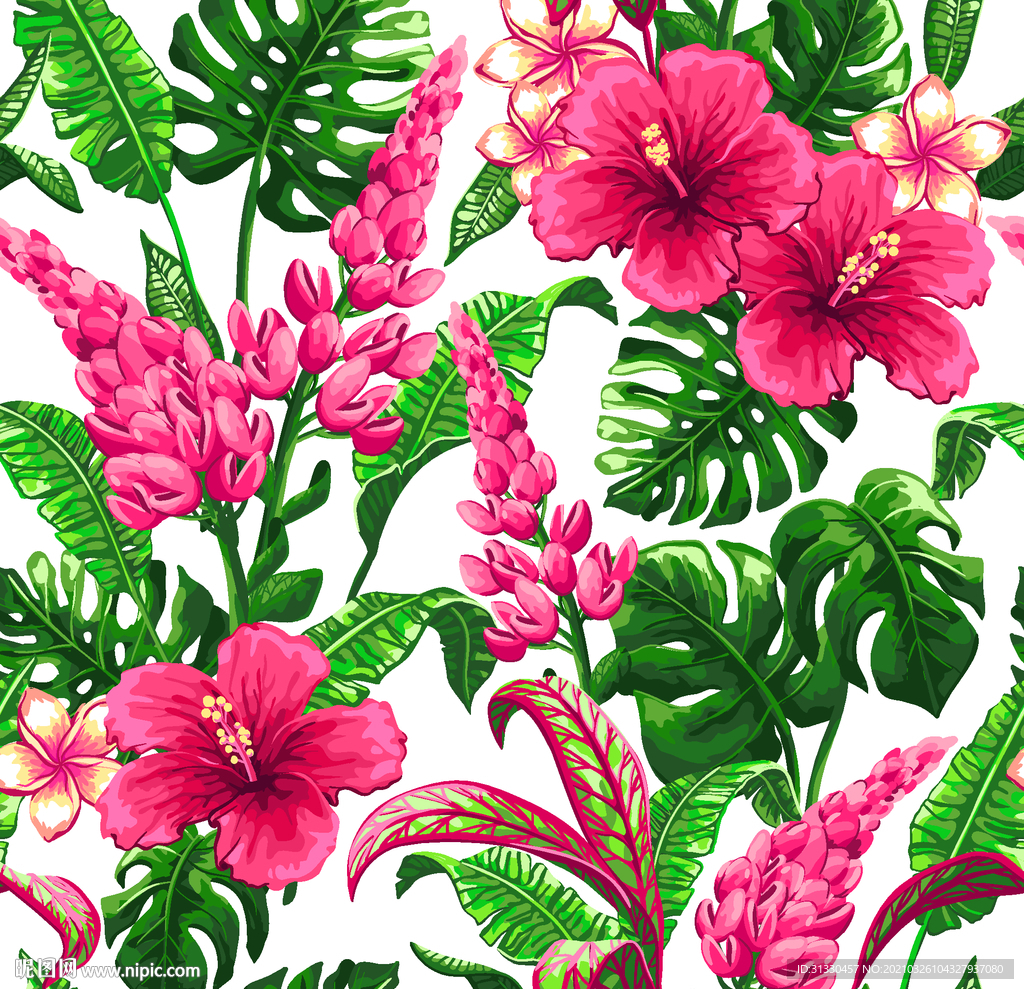 手绘花 数码印花 小红花