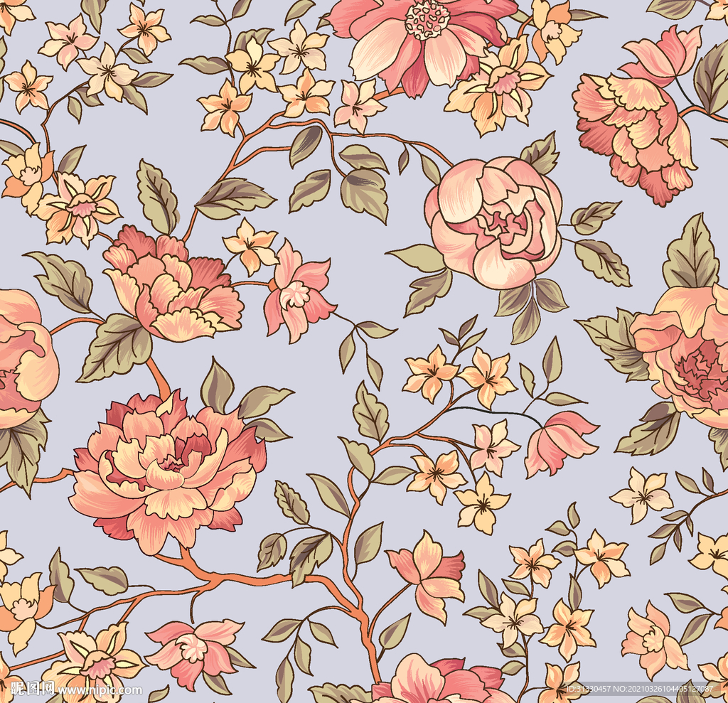 大牌花型 数码印花