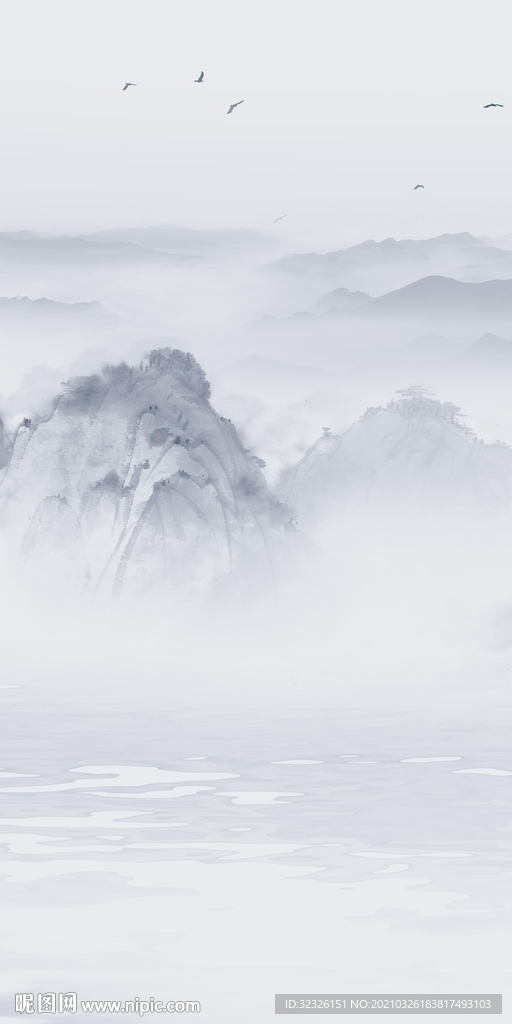 中国风新风景玄关画 tif分层