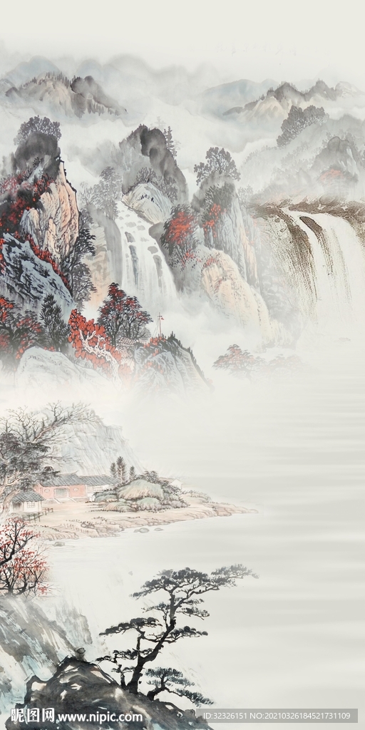 背景墙新现代玄关画 tif分层