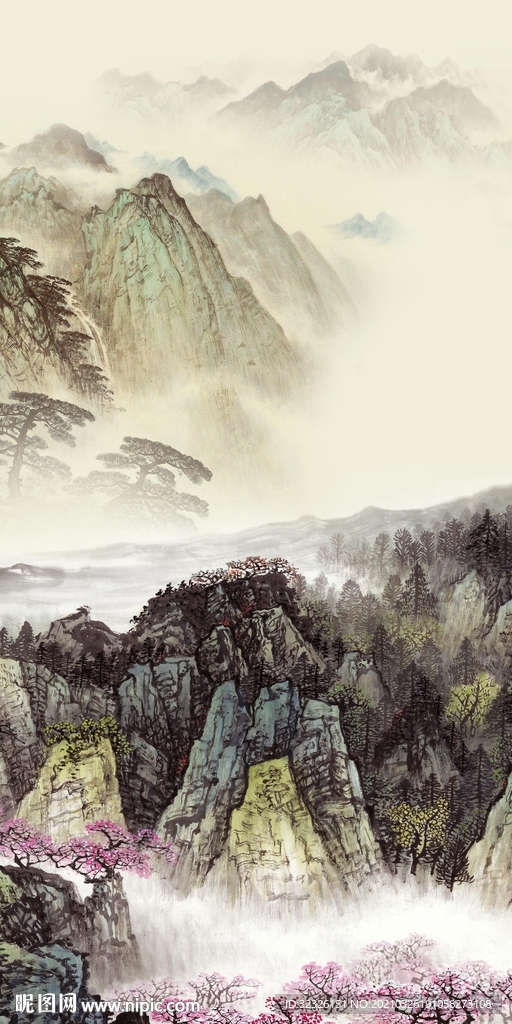 现代大气玄关山水 tif分层