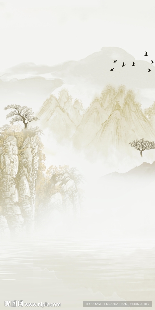 国画新现代玄关画 tif分层