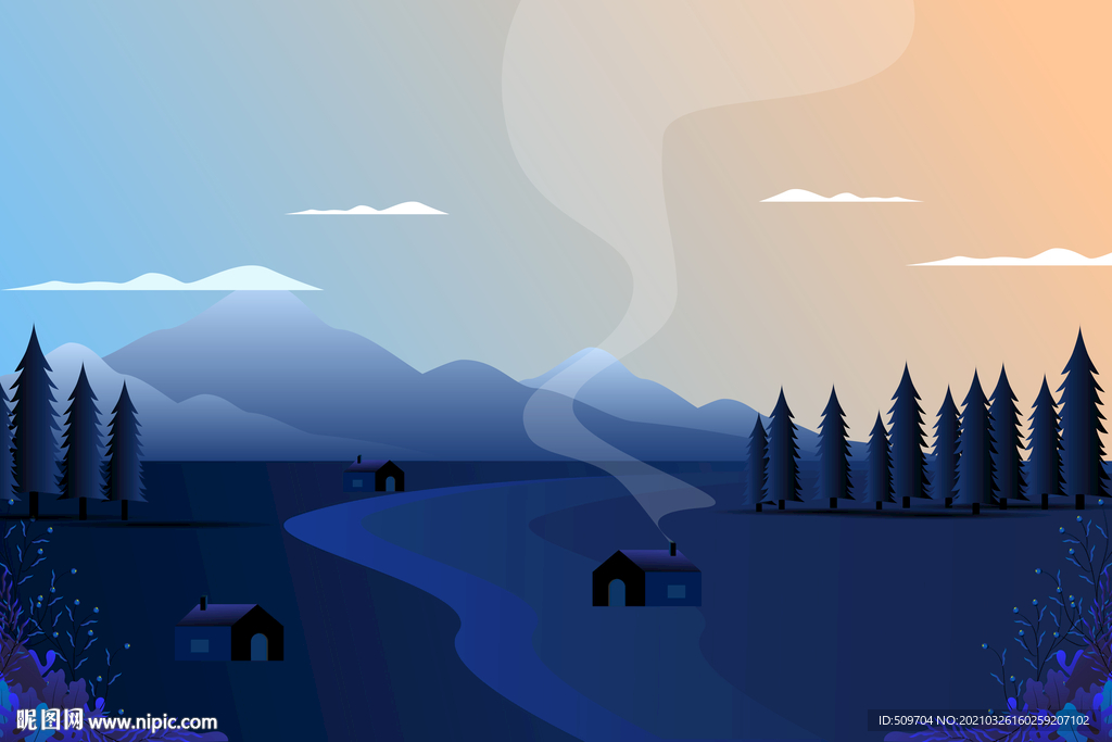 户外风景旅游插画