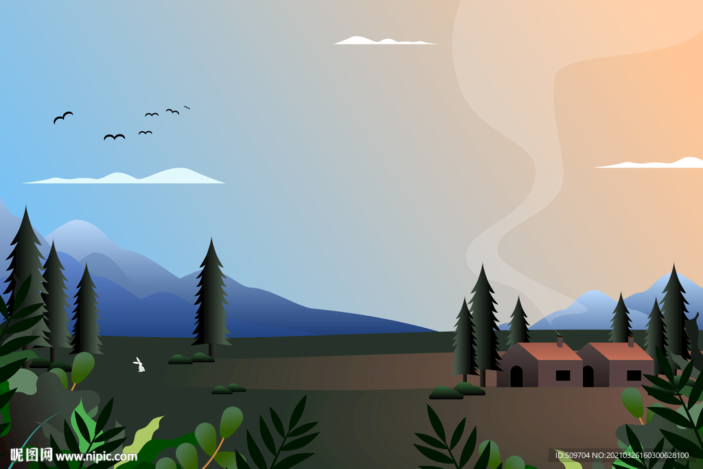 户外风景旅游插画