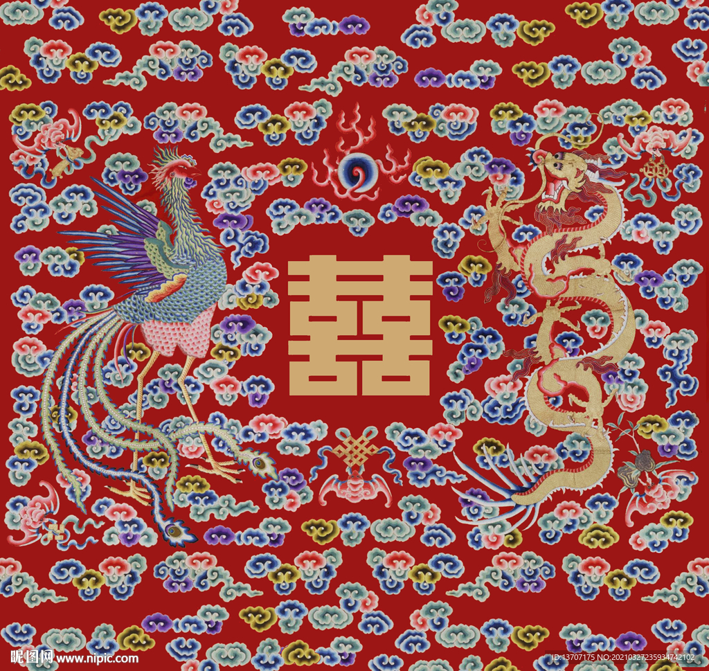 故宫龙凤婚庆图案（超大高清图）