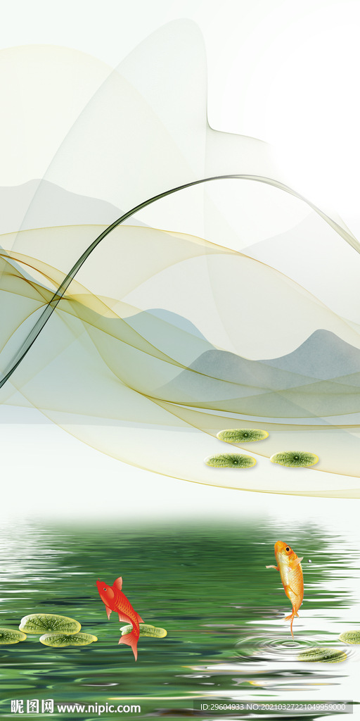 高端山水画玄关画 TIF分层