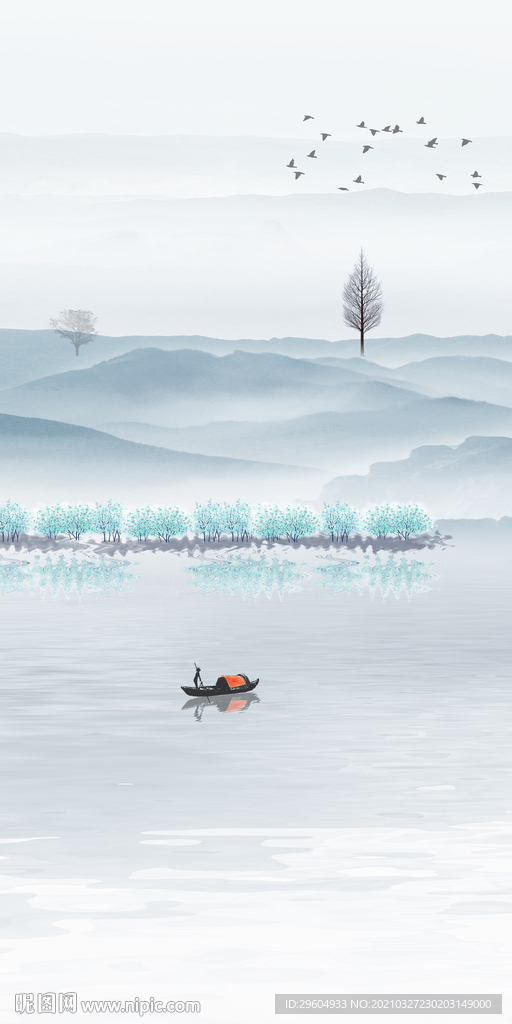 最新 山水意境玄关 TIF分层