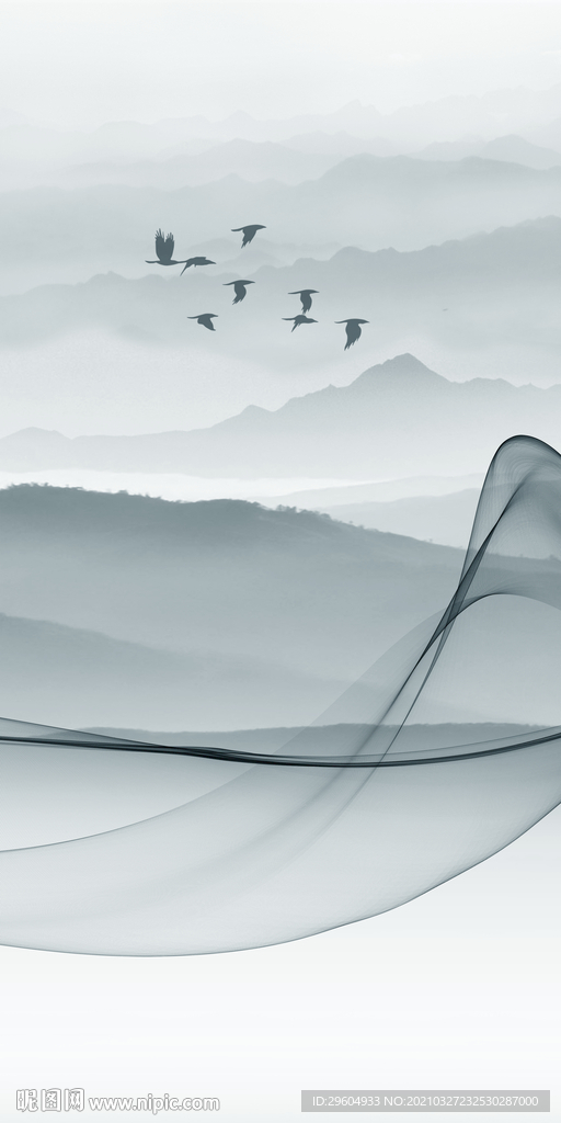 中式山水意境玄关 TIF分层