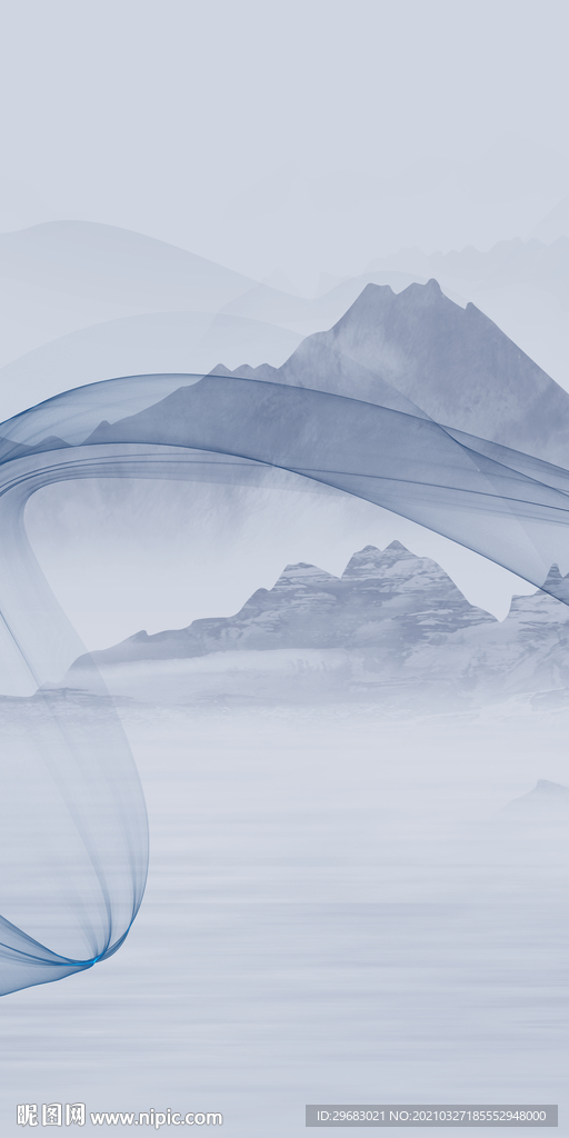 线条 玄关中式画 tif分层