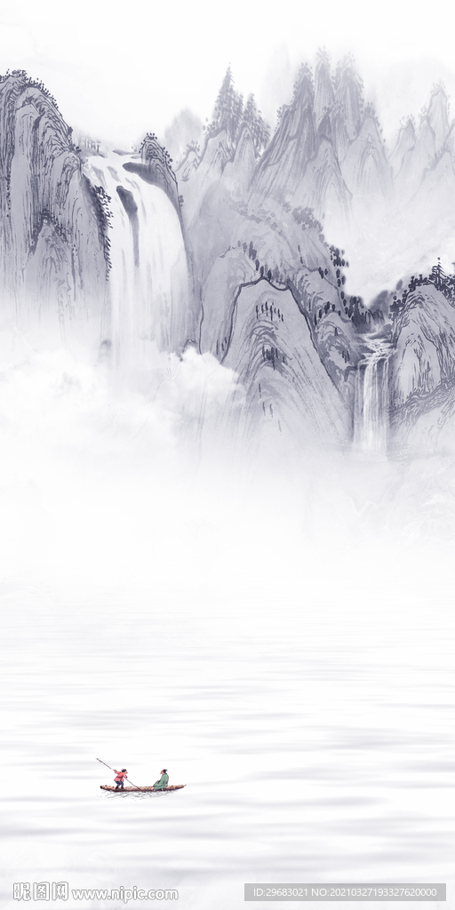 高端 玄关画风景画 TIF分层