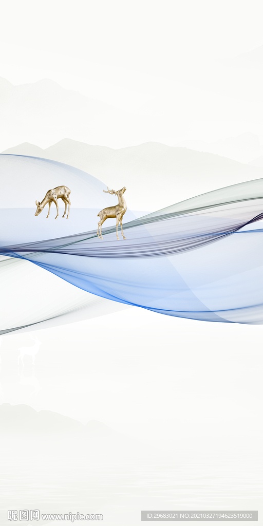 大气玄关画意境画 tif分层