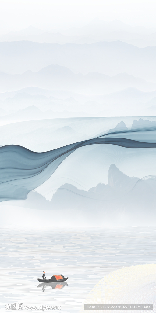 线条高档山水新画 tif分层