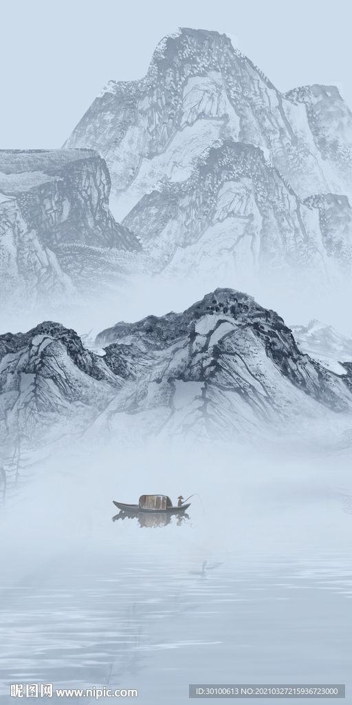 人气高档山水新画 tif分层
