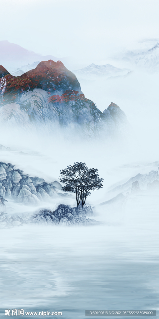 高档高档山水新画 tif分层