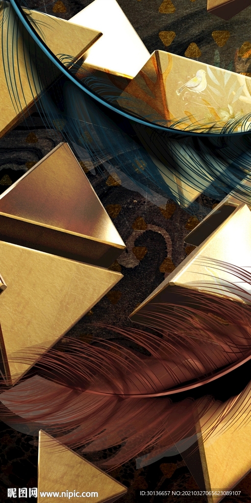 金色大气新无框画 TIF分层