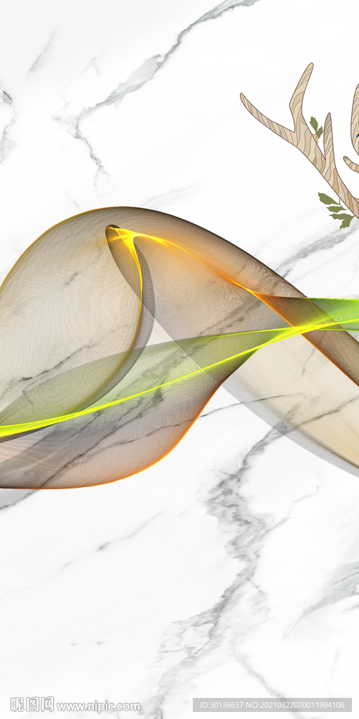 爵士白大气新无框画 TIF分层