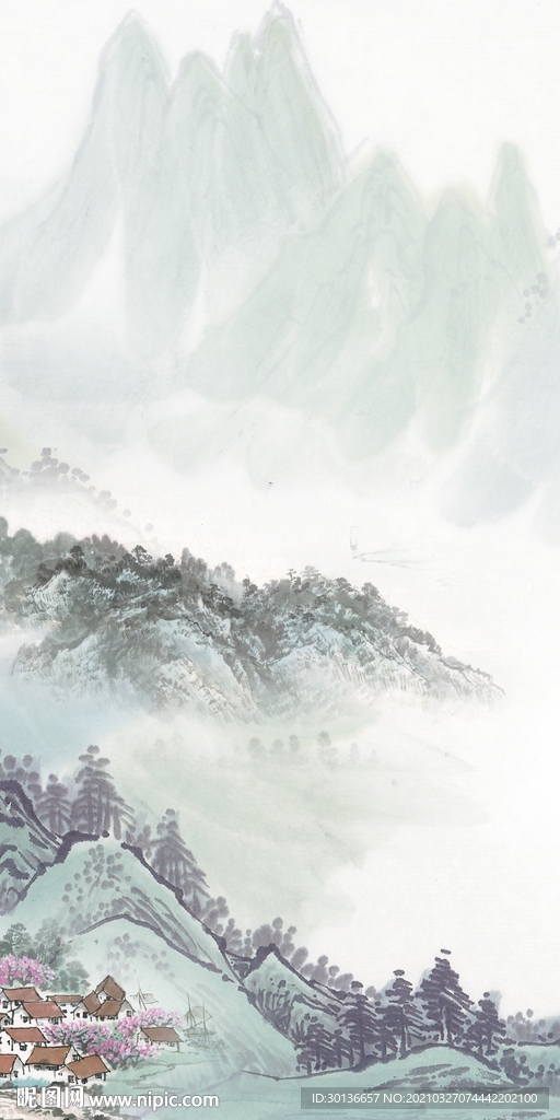 最新 现代玄关山水 TIF分层