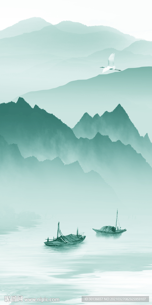 人气风景玄关山水 TIF分层