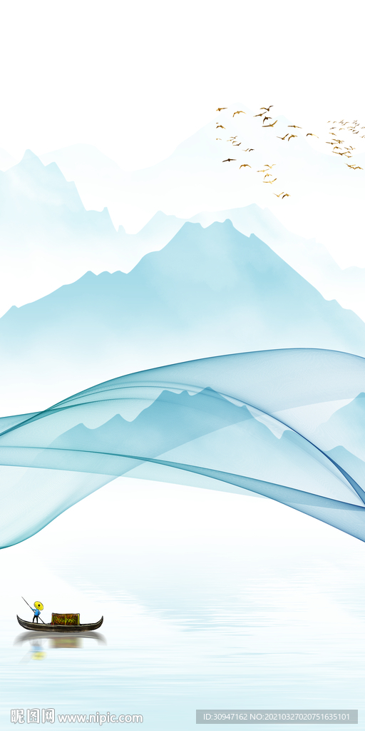 高端最新玄关山水 TIF分层