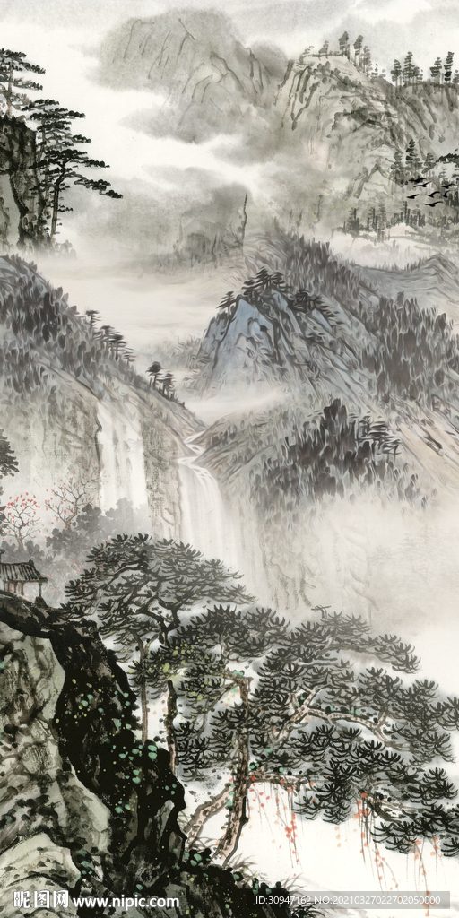 中国风最新玄关山水 TIF分层