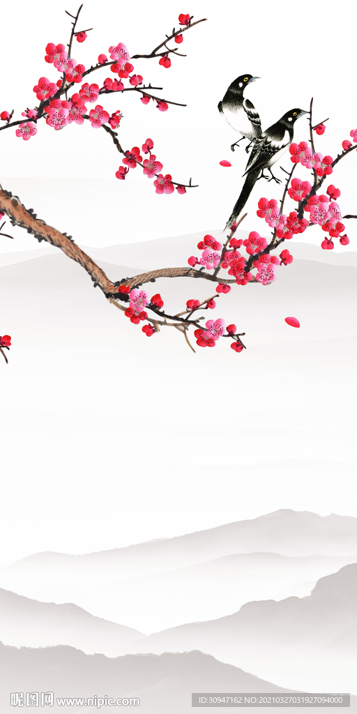 花鸟 最新玄关山水 TIF分层