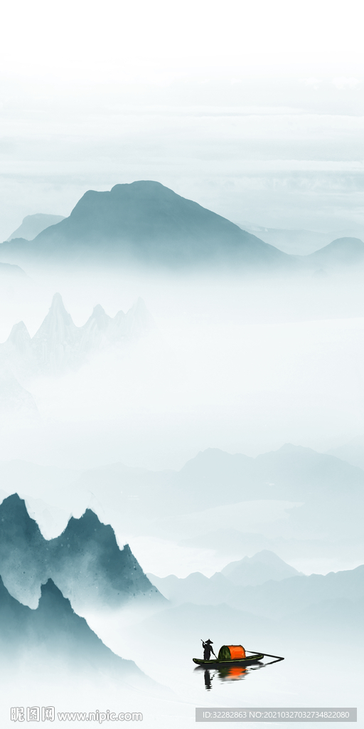 新款玄关山水中国风画