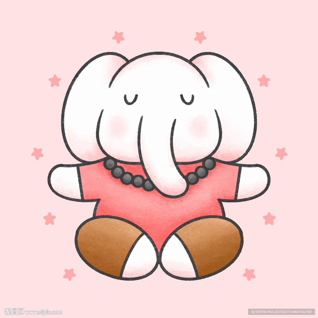 卡通小白象插画