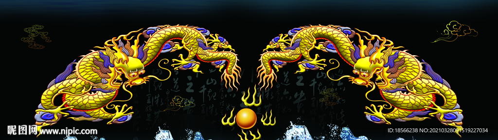 龙鱼鱼缸背景图