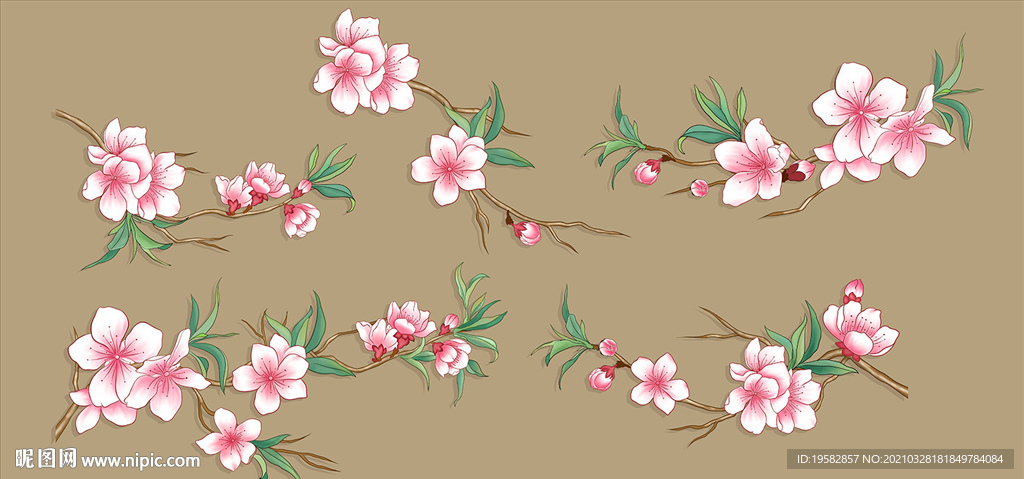 手绘桃花