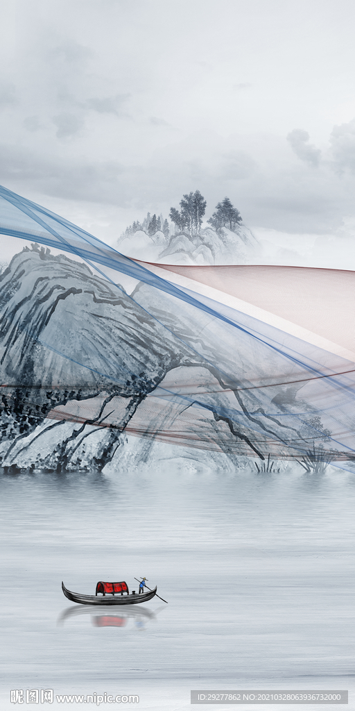 简约意境山水新画 TIF分层