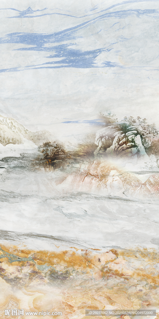 高档 玄关背景框画 TIF分层