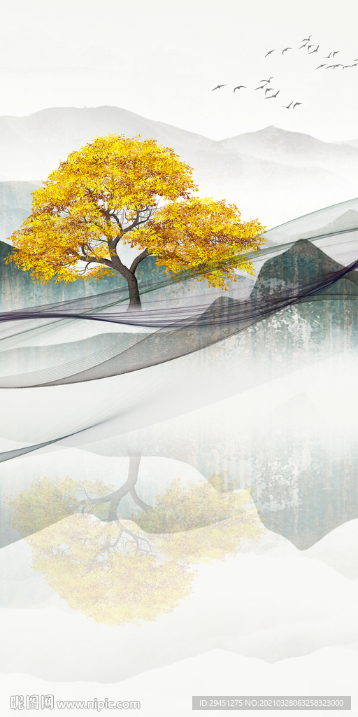 高清玄关风景山水 TIF分层