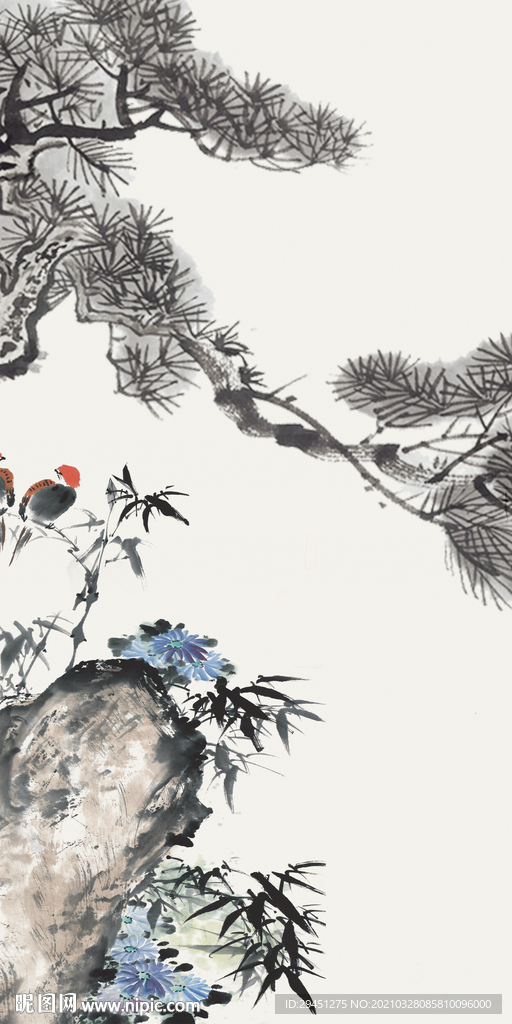 中式玄关意境山水 TIF分层