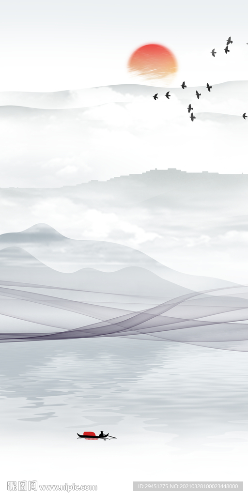 高档 玄关意境山水 TIF分层