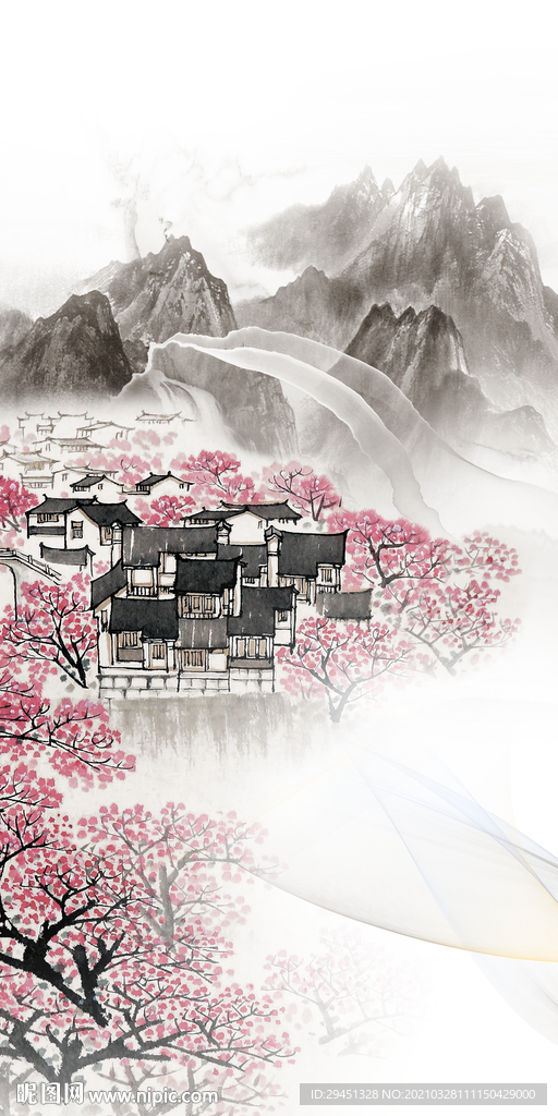 江南框画玄关背景 TIF分层