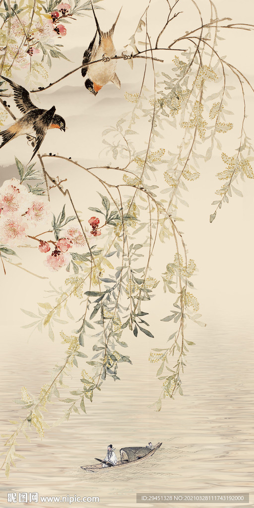 国画 框画山水玄关 TIF分层