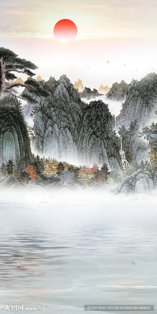 最新简约山水新图 TIF分层