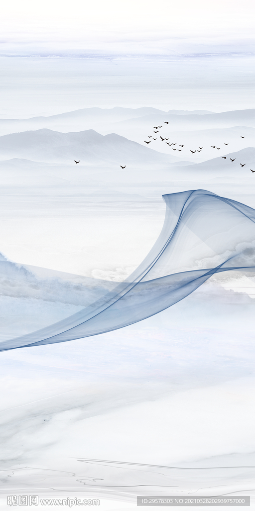 高级简约山水新图 TIF分层