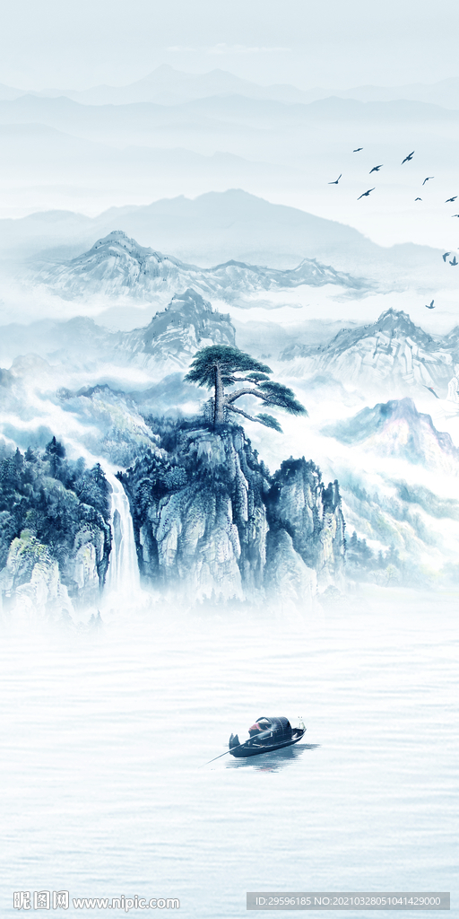 新款 山水玄关背景 tif分层