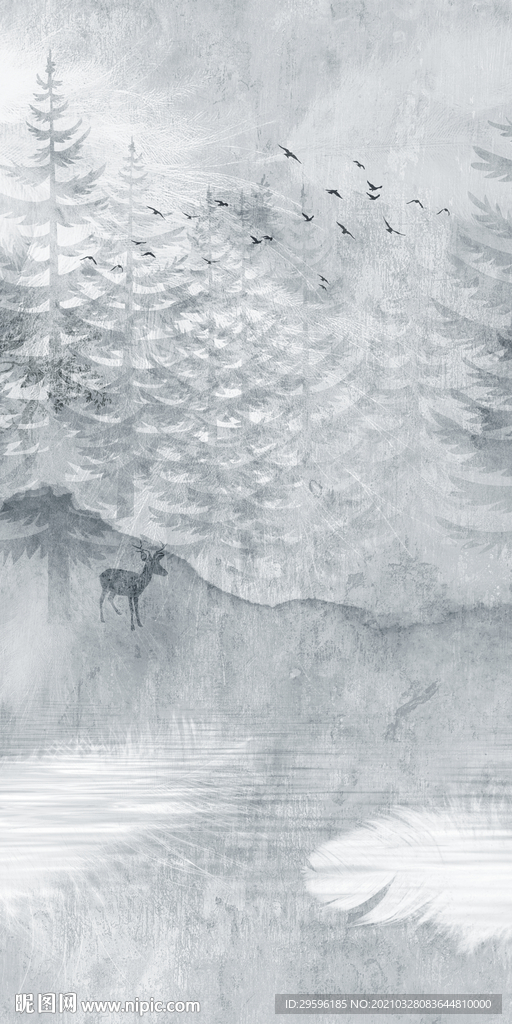 现代 玄关画山水 TIF分层